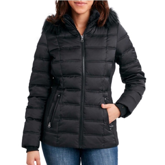 Nautica Jackets \u0026 Coats | Nautica Women Faux Fur Trim Hooded Puffer Winter Coat Jacket Black Nwt | Color: Black | Size: M | Shopwkarmen's Closet